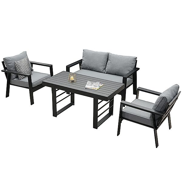 MeXo Gartenlounge-Set Terrassenmöbel Set mit Esstisch günstig online kaufen
