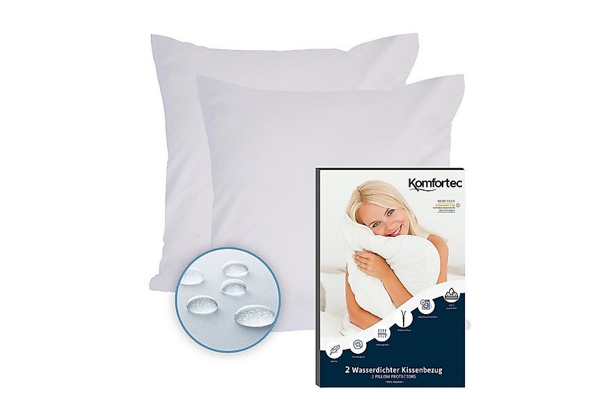 Komfortec Kissenbezüge Wasserdichter Kissenbezug Set, Hypoallergen Kopfkiss günstig online kaufen