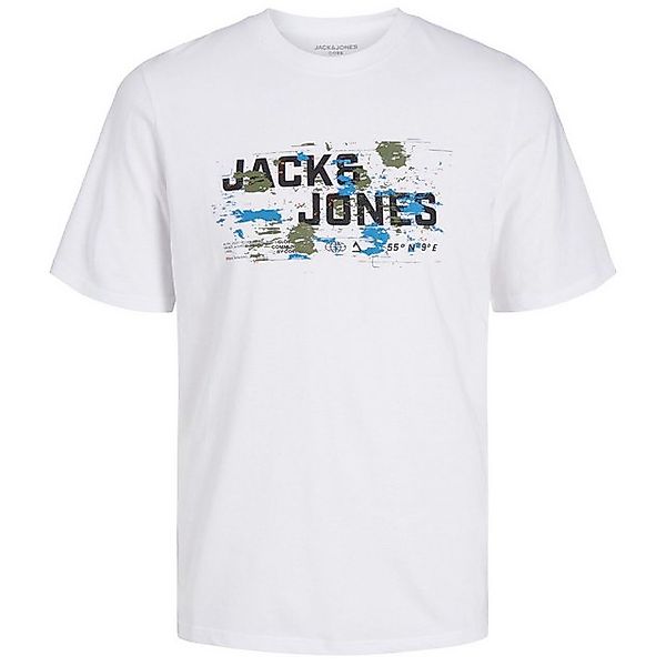 Jack & Jones Rundhalsshirt Jack&Jones XXL T-Shirt weiß Frontprint JCOOUTDOO günstig online kaufen