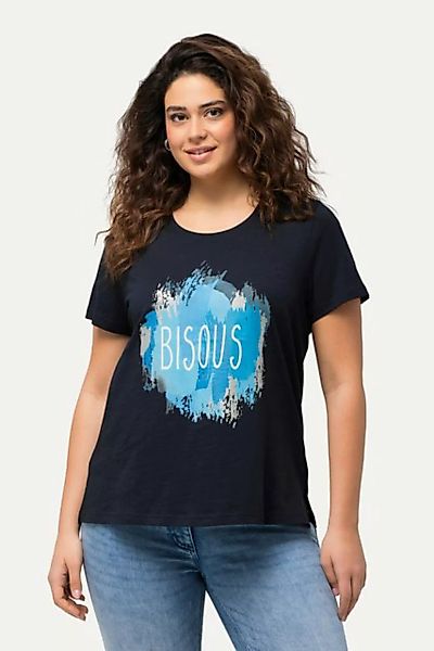 Ulla Popken Rundhalsshirt T-Shirt Bisous Rundhals Classic Halbarm günstig online kaufen