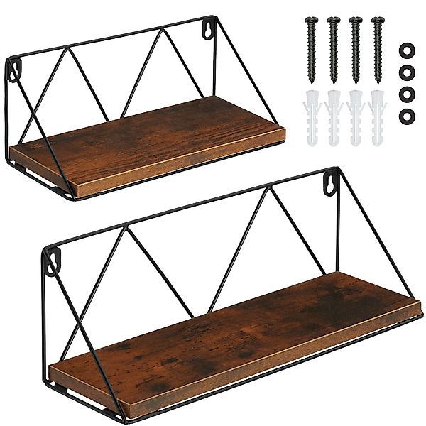 tectake Wandregal 2er Set Wandregal, Einzelstück günstig online kaufen