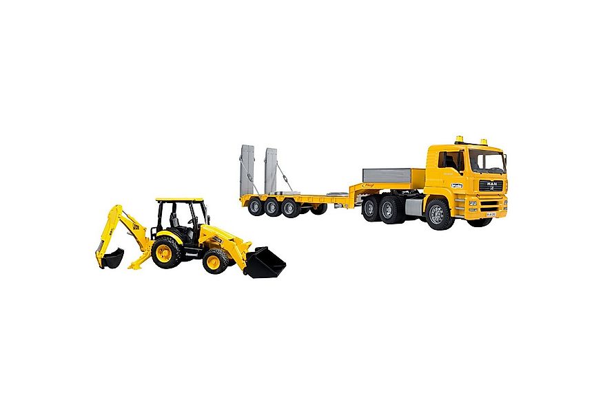 Bruder® Spielzeug-LKW bruder MAN TGA Tieflader mit JCB MIDI Baggerlader günstig online kaufen