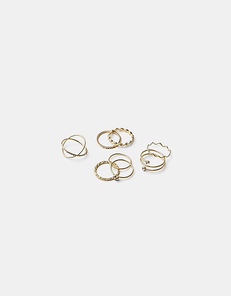 Bershka 9er-Pack Ringe Glitzer Damen S Gold günstig online kaufen