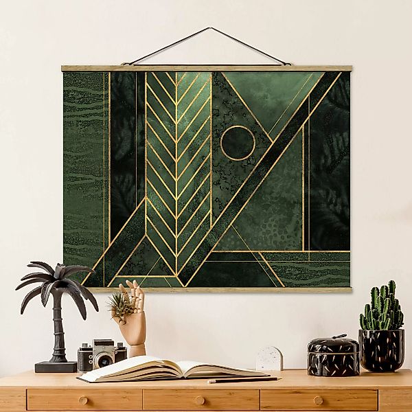 Stoffbild Abstrakt mit Posterleisten - Querformat Geometrische Formen Smara günstig online kaufen