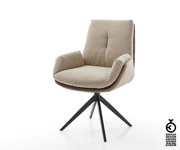 Drehstuhl Clea-Flex Materialmix Schlamm Kreuzgestell breit Schwarz 360° dre günstig online kaufen