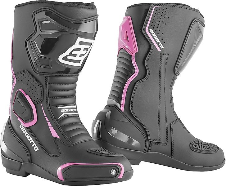 Bogotto Carta Race perforierte Damen Motorrad Stiefel Motorradstiefel günstig online kaufen