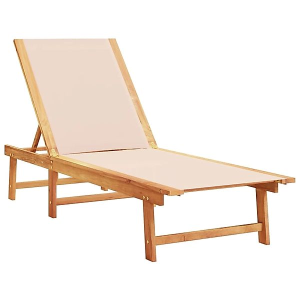 vidaXL Sonnenliege Creme Massivholz Akazie und Textilene 4008412 günstig online kaufen