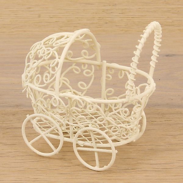 Dekofigur Minigarten Kinderwagen mini, weiß 6,5 günstig online kaufen