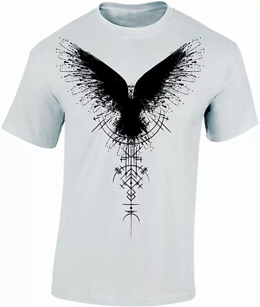 Baddery Print-Shirt Wikinger Tshirt, Schattenrabe, Viking Shirt Männer auch günstig online kaufen