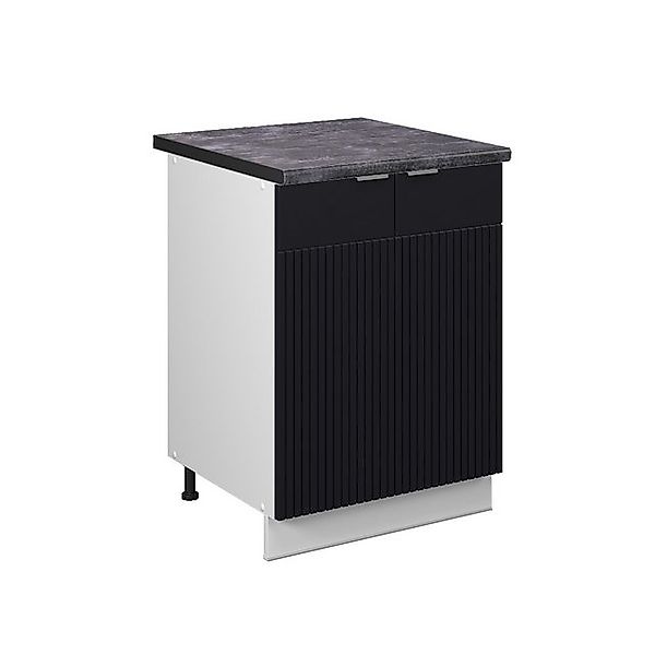 Vicco Unterschrank Fame-Line, Schwarz gestreift/Weiß, 60 günstig online kaufen