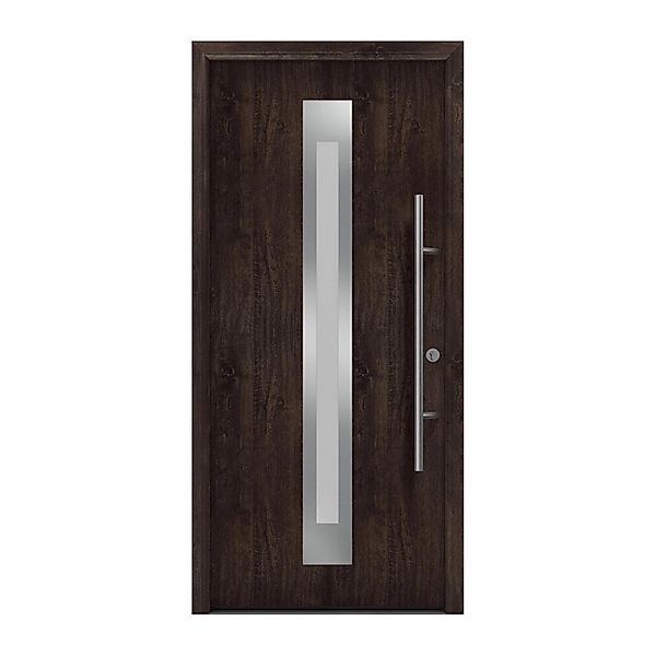 EcoStar Haustür Isopro Secur IPS 770S Eiche Dunkel 110 cm x 210 cm DIN R günstig online kaufen