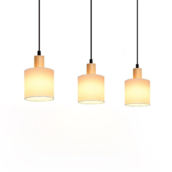 ZMH Pendelleuchte 3 Flammig Holz Esstischlampe günstig online kaufen