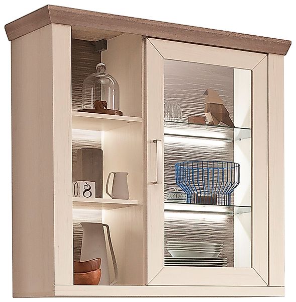 set one by Musterring Hängeschrank "York", Typ 21, mit Glastür, offene Fäch günstig online kaufen