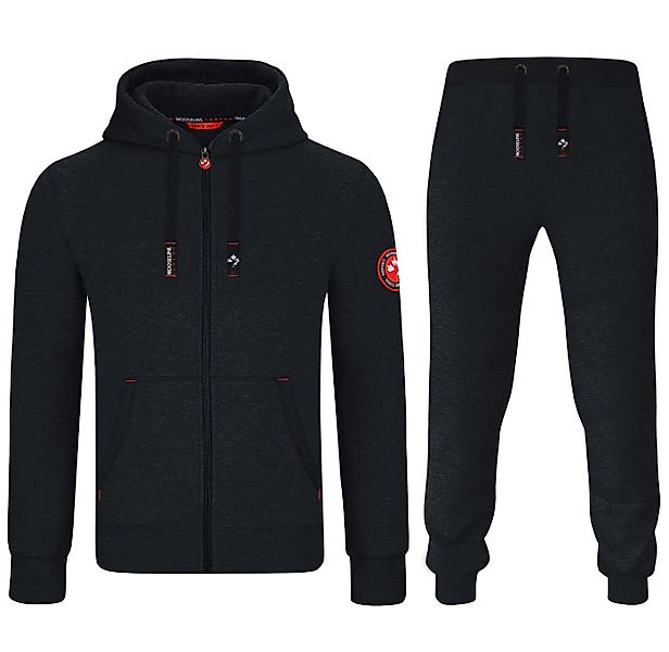 MOOSELINE Jogginganzug Herren Schwarz - rotes Stoffpatch (2-tlg), rote Patc günstig online kaufen