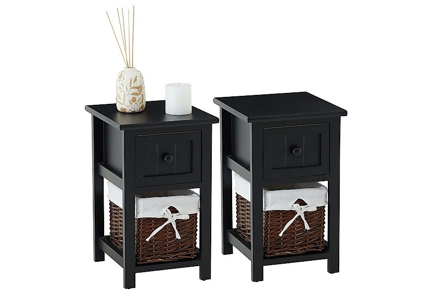 CARO-Möbel Nachttisch MESSINA, Nachttische aus Holz in weiß im 2er Set mit günstig online kaufen