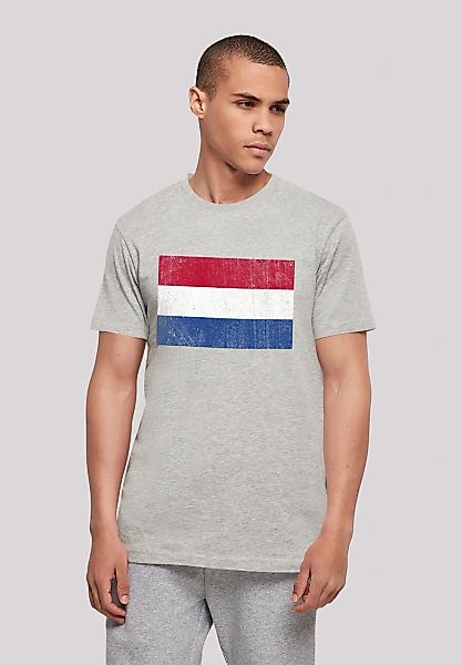 F4NT4STIC T-Shirt "Niederlande Holland Flagge distressed" Print günstig online kaufen