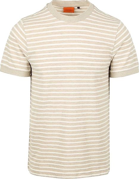 Suitable T-shirt Isaac Stripe Piqué Pebble - Größe M günstig online kaufen