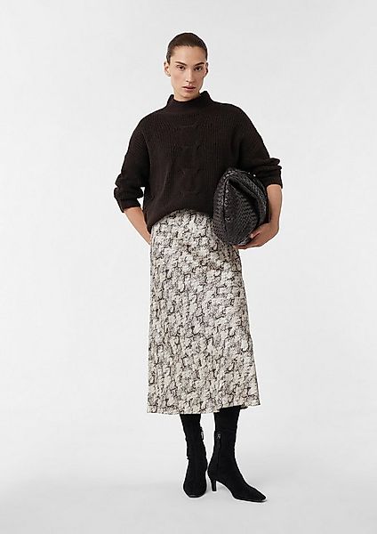 comma Midirock Rock Satin-Rock in Midilänge mit All-over-Print günstig online kaufen