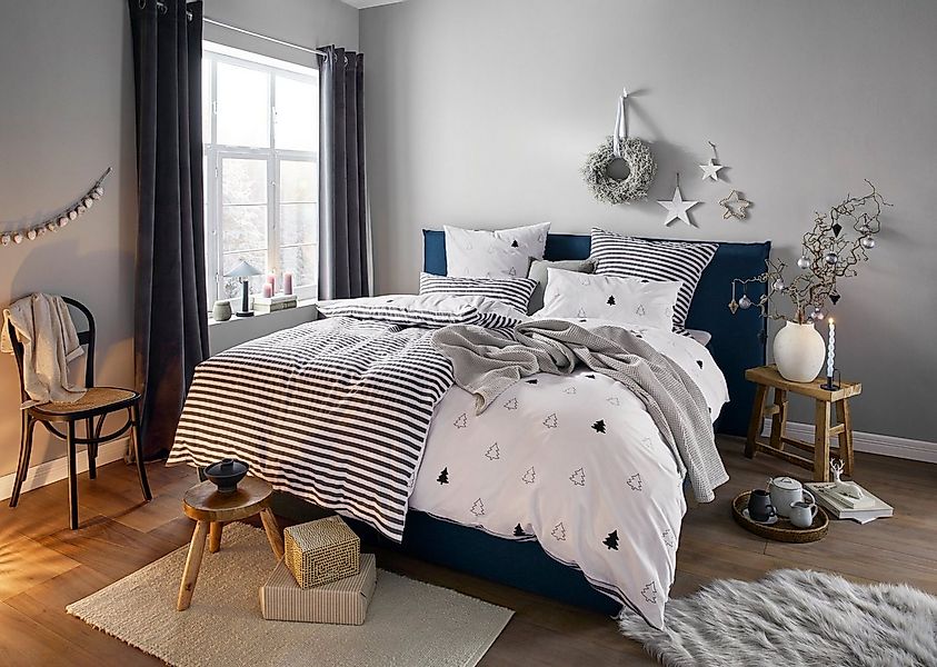 OTTO home Wendebettwäsche JULIE, Renforcé, 2 teilig, Bettwäsche mit Tannenb günstig online kaufen