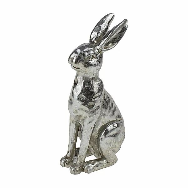 Hase sitzend, antik silber - Dekofigur  20 x 10 x 6 cm günstig online kaufen