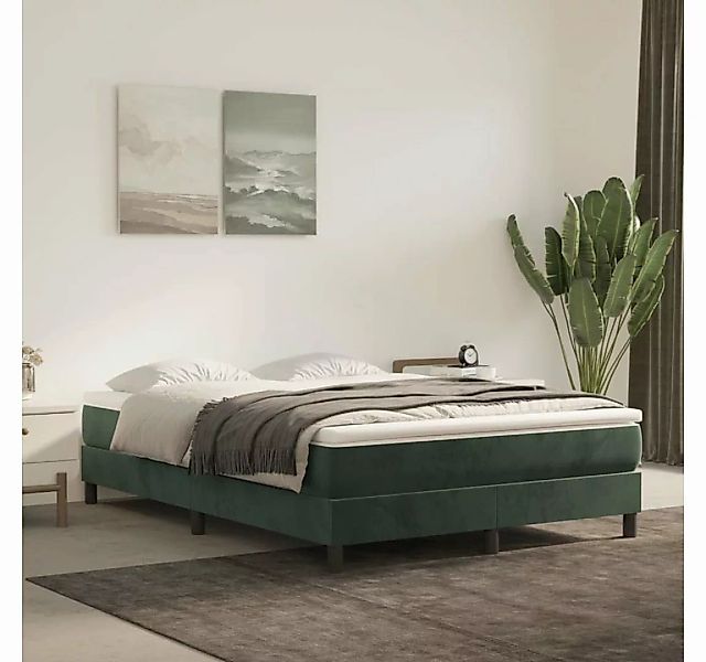 furnicato Bett Boxspringbett mit Matratze Dunkelgrün 140x200 cm Samt günstig online kaufen