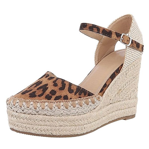 Ital-Design Damen Keilabsatz-Sandalen mit Jute-Detail Plateaupumps günstig online kaufen