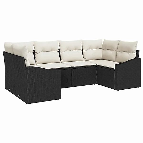 vidaXL Gartensofa-set mit Speicher 6-Tlg Schwarz und Creme Poly-Rattan 3355 günstig online kaufen