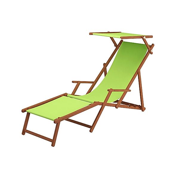 Erst-Holz Holz-Liegestuhl Strandstuhl Strand-Liege Stofffarbe Pistazie 10-3 günstig online kaufen