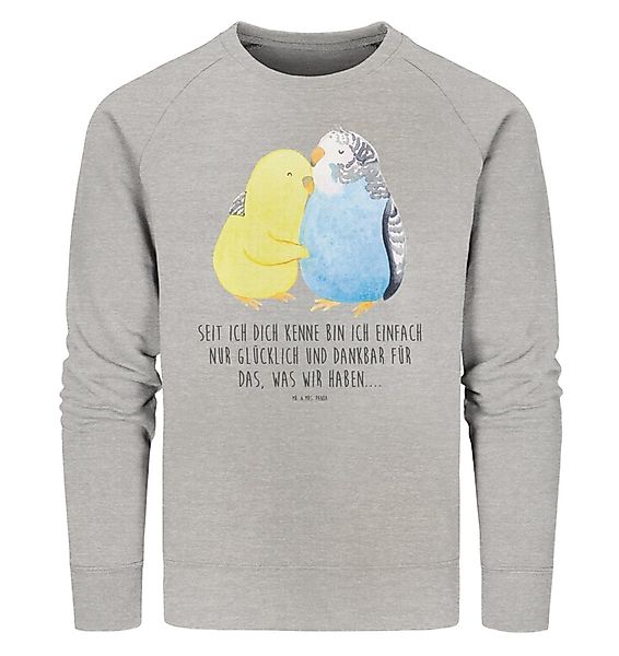 Mr. & Mrs. Panda Longpullover Wellensittich Liebe Größe L - Heather Grey - günstig online kaufen