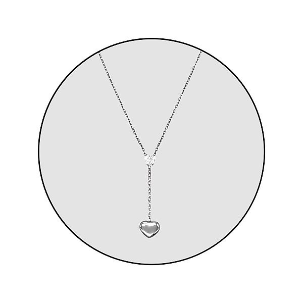 GOLDKLEIN Edelstahlkette Edelstahl Herz Glanz Kristall günstig online kaufen