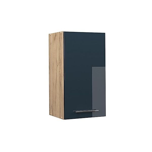Vicco Hängeschrank Fame-Line, Dunkelblau Hochglanz/Goldkraft Eiche, günstig online kaufen