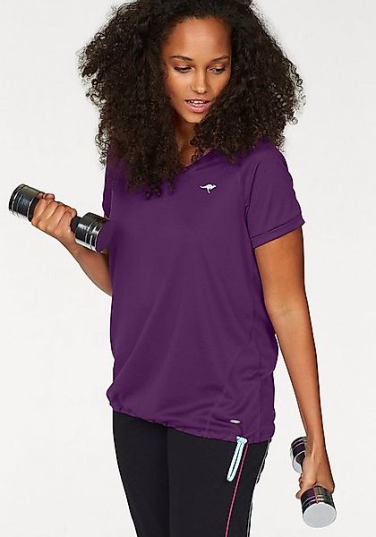 KangaROOS Funktionsshirt Kurzarm, figurumspielend, mit V-Ausschnitt, große günstig online kaufen
