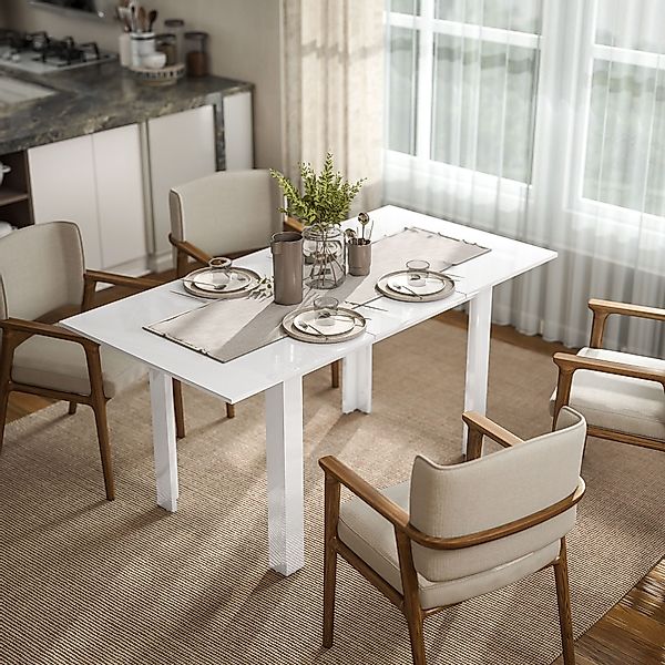 HOMCOM Klapptisch Ausziehbar, platzsparend (Esstisch, 1-St., günstig online kaufen