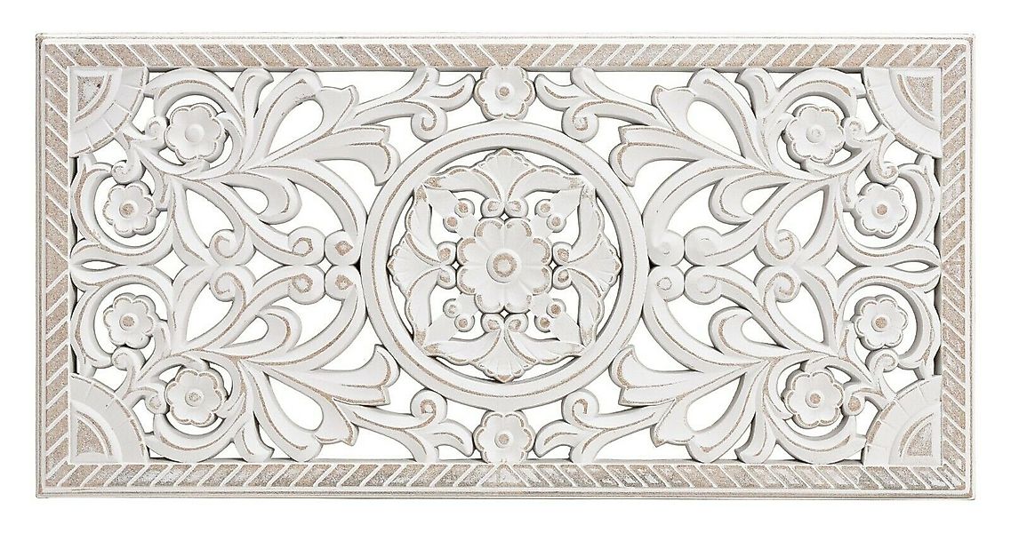 Meinposten Wanddekoobjekt Wandornament Holz weiß 60x30 günstig online kaufen