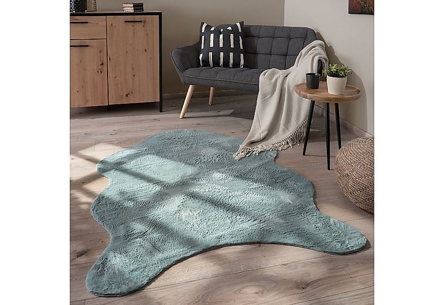 Paco Home Fellteppich Pelt 640, fellförmig, Höhe: 16 mm, Kunstfell, Uni Far günstig online kaufen