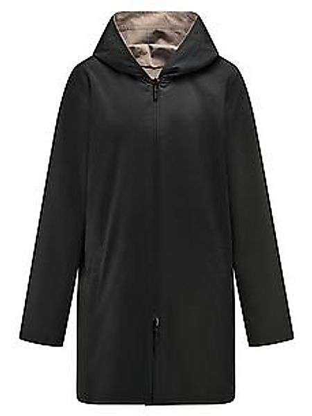 Wende-Longjacke angeschnittener Kapuze Peter Hahn schwarz günstig online kaufen