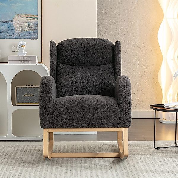 MODFU Stuhl Moderner Schaukelstuhl,mit Teddy-Stoffbezug (Modischer günstig online kaufen