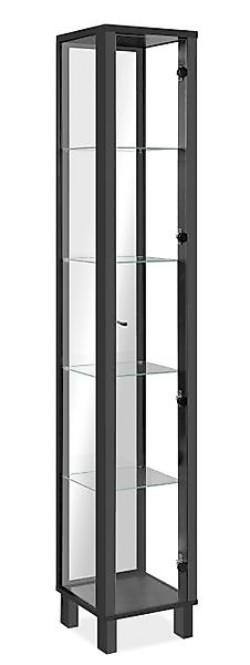 Vitrine 1-trg. inkl. Spiegerückwand Schwarz günstig online kaufen
