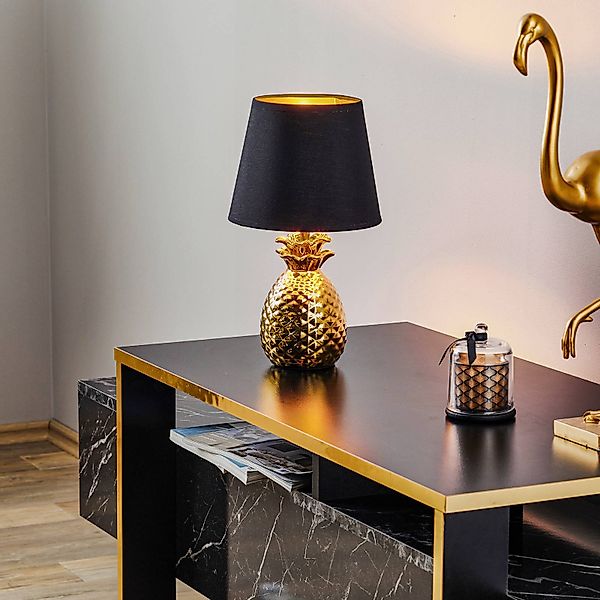 REALITY Leuchten Schreibtischlampe »Pineapple« E14 1 Stk. Ananas Form gold, günstig online kaufen