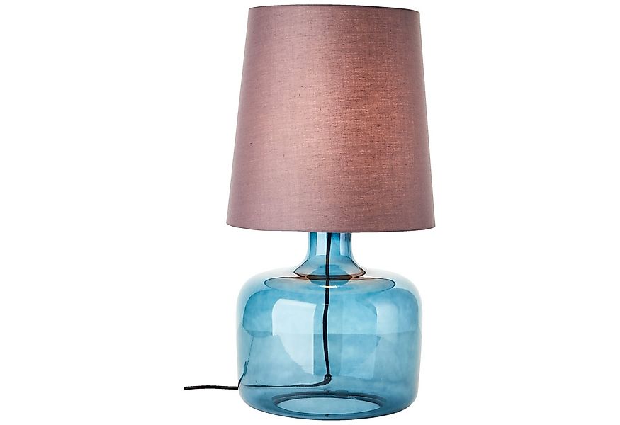 Lightbox Tischleuchte, ohne Leuchtmittel, dunkelblaue Tischlampe Stoff-Schi günstig online kaufen