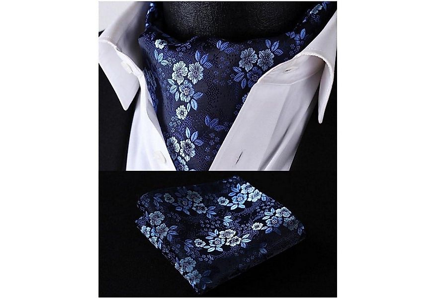 LuxusKollektion Krawatte Krawattenschal Herren Hochzeit Paisley Ascot Navy günstig online kaufen