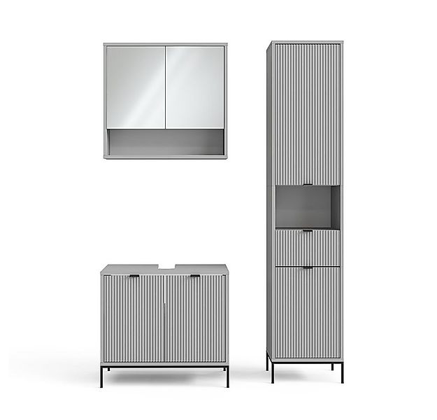 Vicco Badmöbel-Set Eliza, Grau, 3 Teile, mit Hochschrank, (3-St., 3er Set) günstig online kaufen