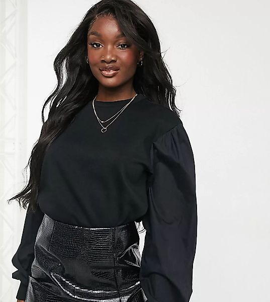 Vero Moda Tall – Sweatshirt in Schwarz mit voluminösen Ärmeln günstig online kaufen
