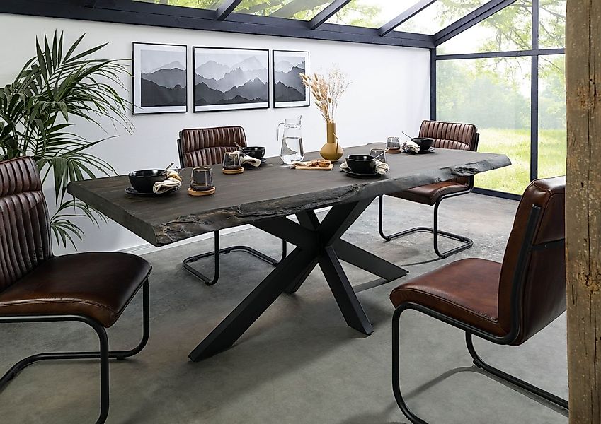 Massivmoebel24 Baumkantentisch FREEFORM (180x90x77 Mango, Esstisch günstig online kaufen