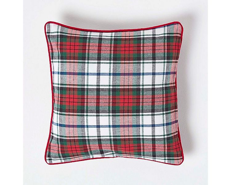 Homescapes Kissenhülle Roter Schottenmuster-Kissenbezug MacDuff, 45 x 45 cm günstig online kaufen