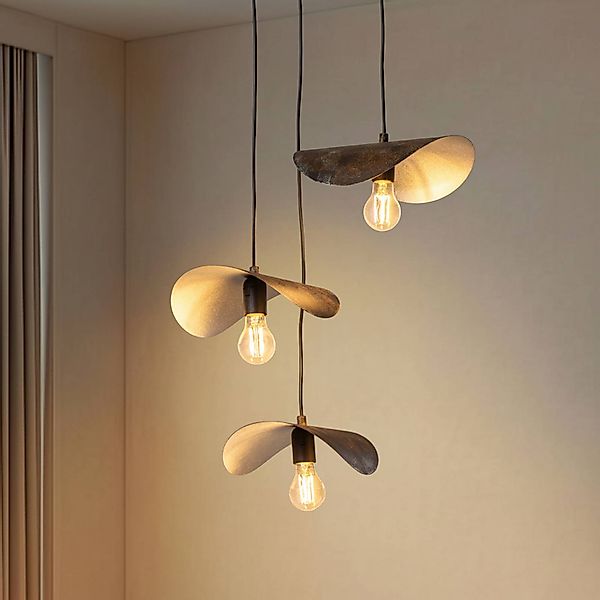 Hängeleuchte Eger, 3-flammig, schwarz, Metall, Ø 50 cm günstig online kaufen