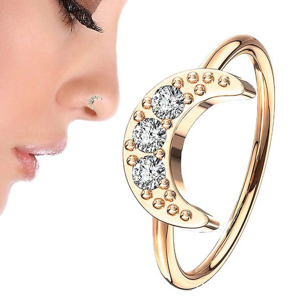 Taffstyle Nasenpiercing Nasenpiercing Ring Halbmond Kristallen günstig online kaufen