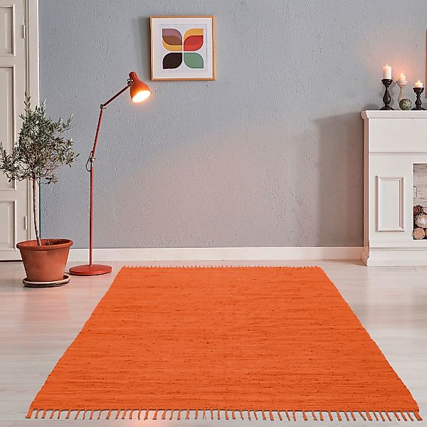 THEKO Teppich "Happy Cotton Fleckerl, handgewebt" rechteckig 5 mm Höhe Flac günstig online kaufen