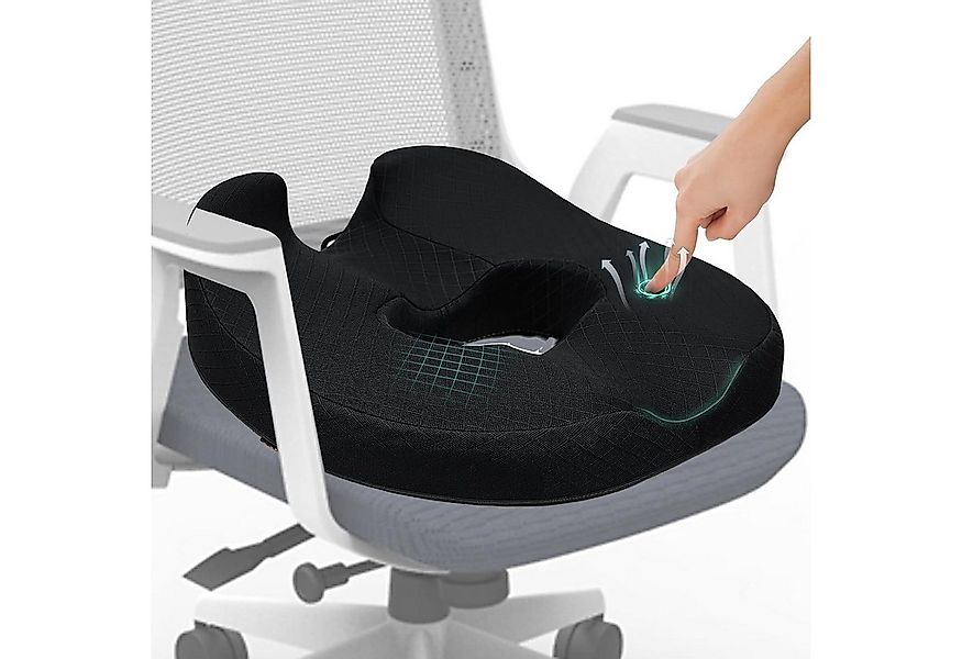 LuxusKollektion Sitzauflage Orthopädisches Donut Sitzkissen Schwarz 44.5*47 günstig online kaufen
