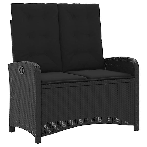 VidaXL Gartenbank Verstellbar mit Kissen Schwarz Poly Rattan 105 x 59 x 93 günstig online kaufen